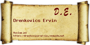 Drenkovics Ervin névjegykártya