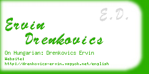 ervin drenkovics business card